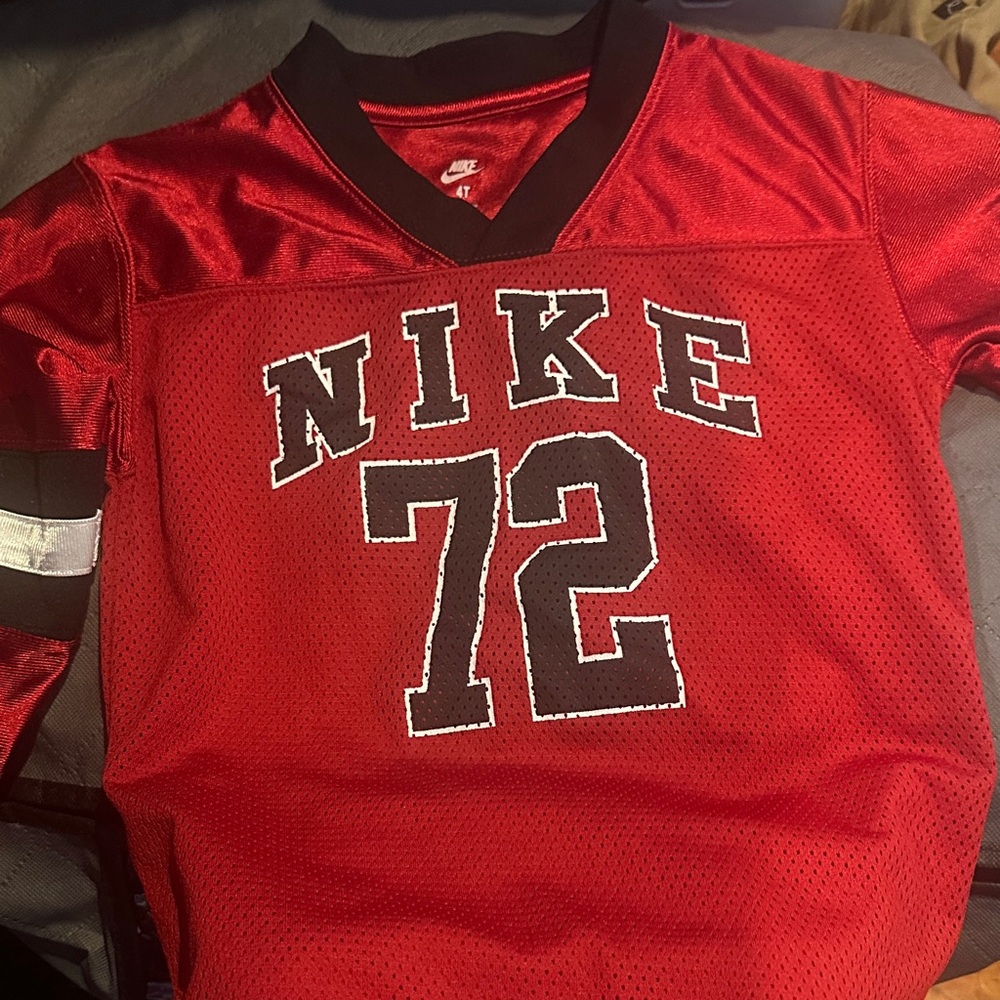 Nike Kids Red '72 Football Jersey Top with Black Trim